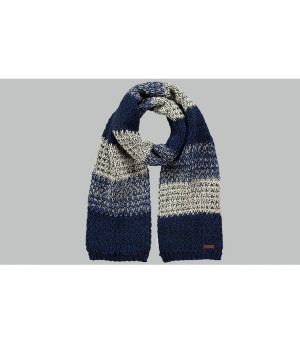 écharpe rayures bleu gris Lester Scarf dark blue